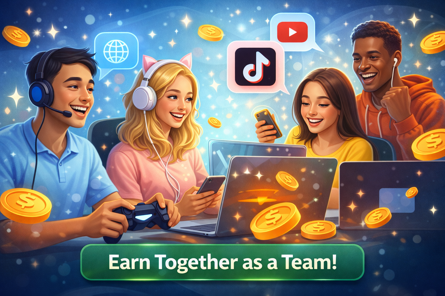 Earn Online Illustration